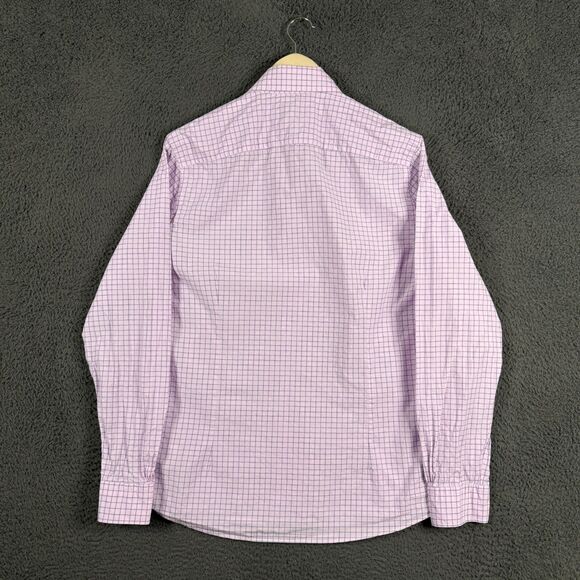 Brooks Brothers Shirt Mens Medium Pink Check Milano Fit Button Down Thomas Mason - Picture 8 of 13